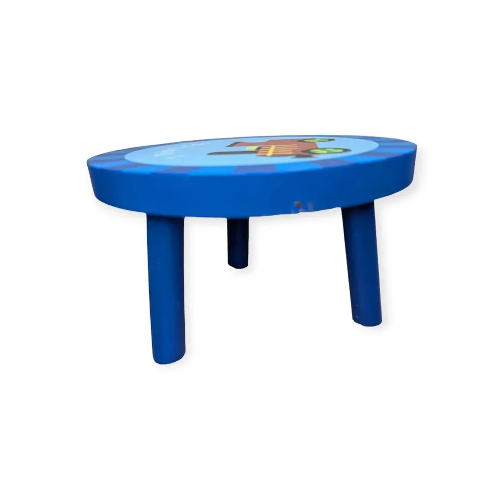 Wooden Doll Stool with a Train Theme